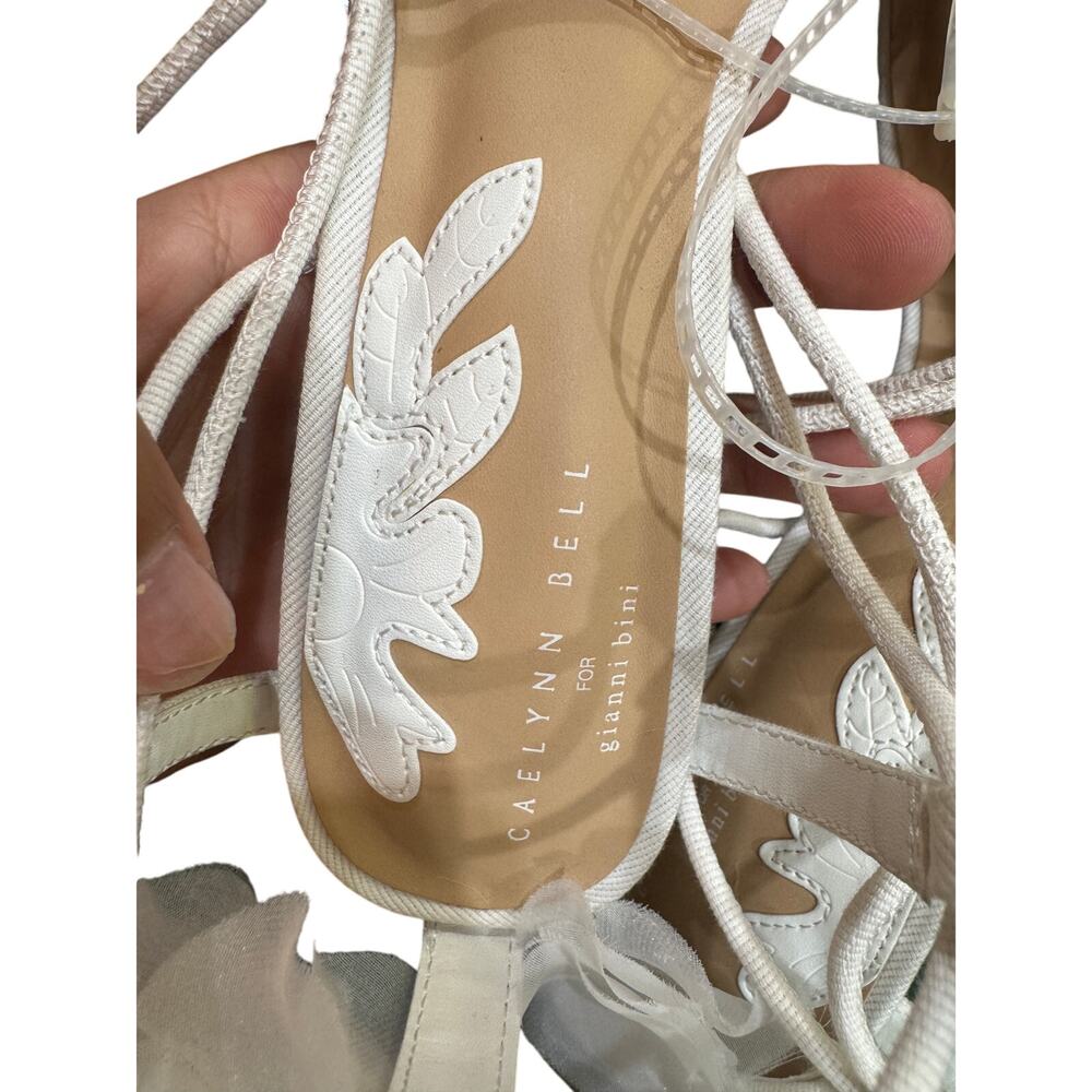 Gianni Bini x Caelynn Bell white lace up wrapped Papillon Flower Heels SZ10  NWT - Picture 4 of 6